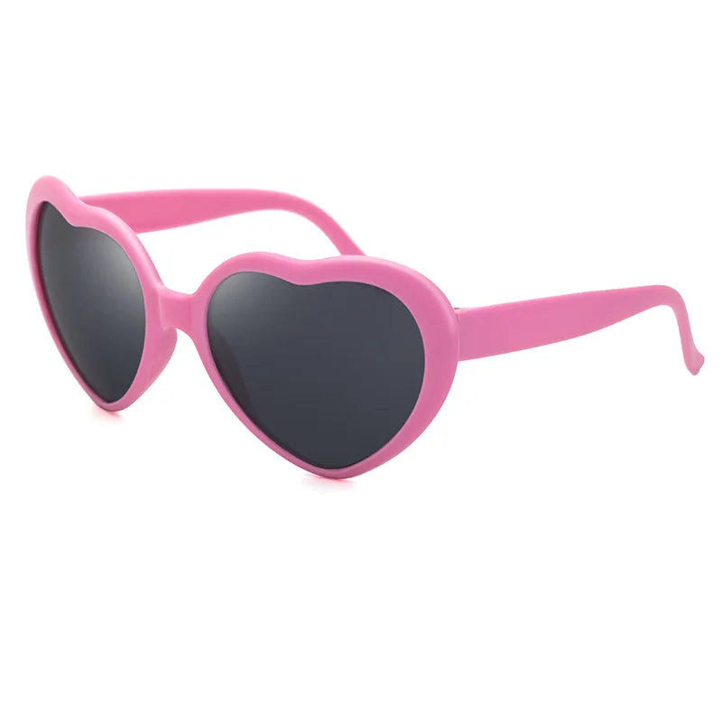 Love Heart Shaped Effects Glasses Watch The Lights Change to Heart Shape At Night Diffraction Glasses Women Fashion Sunglasses