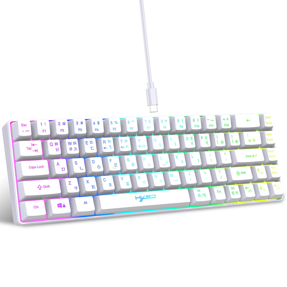 68 Keys Gaming Keyboard USB Wired RGB Keyboard, Compact 68 Keys Gaming Keyboard with 20 RGB Backlight Modes, Portable Gaming Keyboard for Windows PC & Laptop