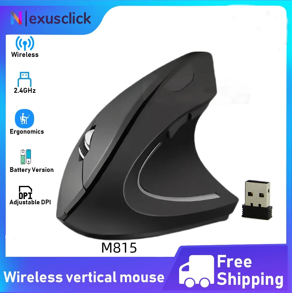 2.4G „Bluetooth“ belaidė vertikali pelė, įkraunama ergonominė 1600DPI reguliuojama žaidimų pelė su 6 mygtukais, skirta nešiojamajam kompiuteriui, PC ir kompiuteriui