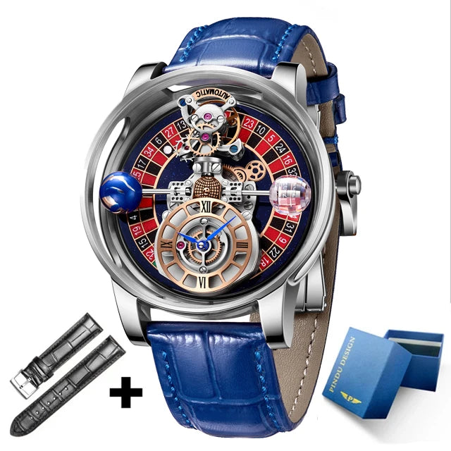 2024 PINDU DESIGN Men Watches Top Brands Luxury Celestial Series Roulette Creative Watch Quartz Wristwatch Montre Homme