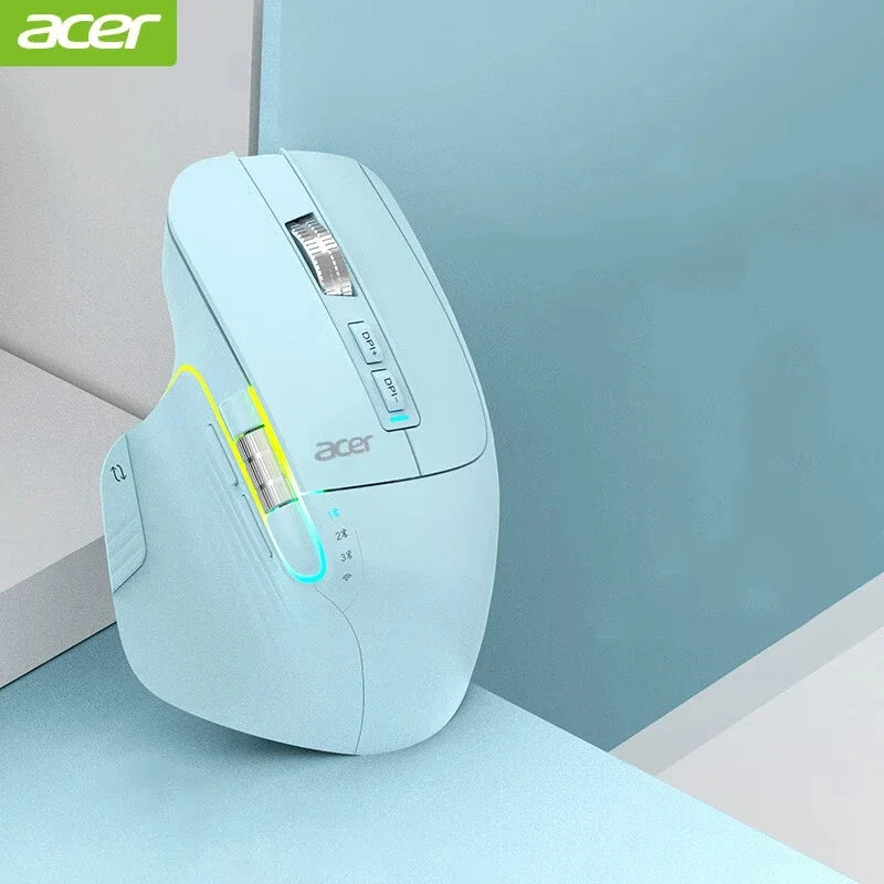 Acer Omr225 Gamer Mouse 3-mode Bluetooth Wireless Mouse Dual Scroll Ergonomic Mouse Custom Programming Gaming Mice Office Mice
