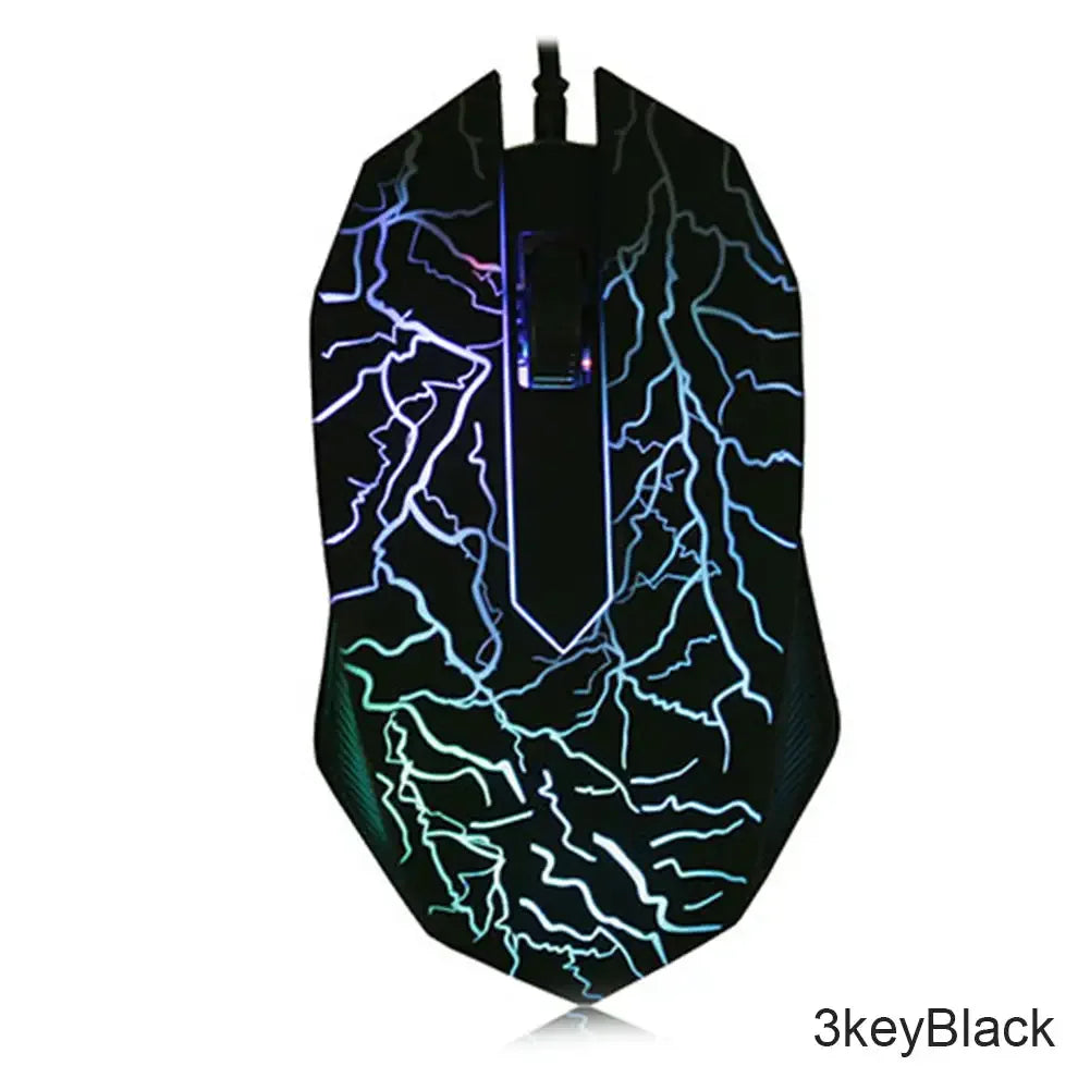Ratón gaming con cable USB de 2400 DPI, ratón gaming profesional con retroiluminación LED, ratón ergonómico para PC, portátil y MacBook
