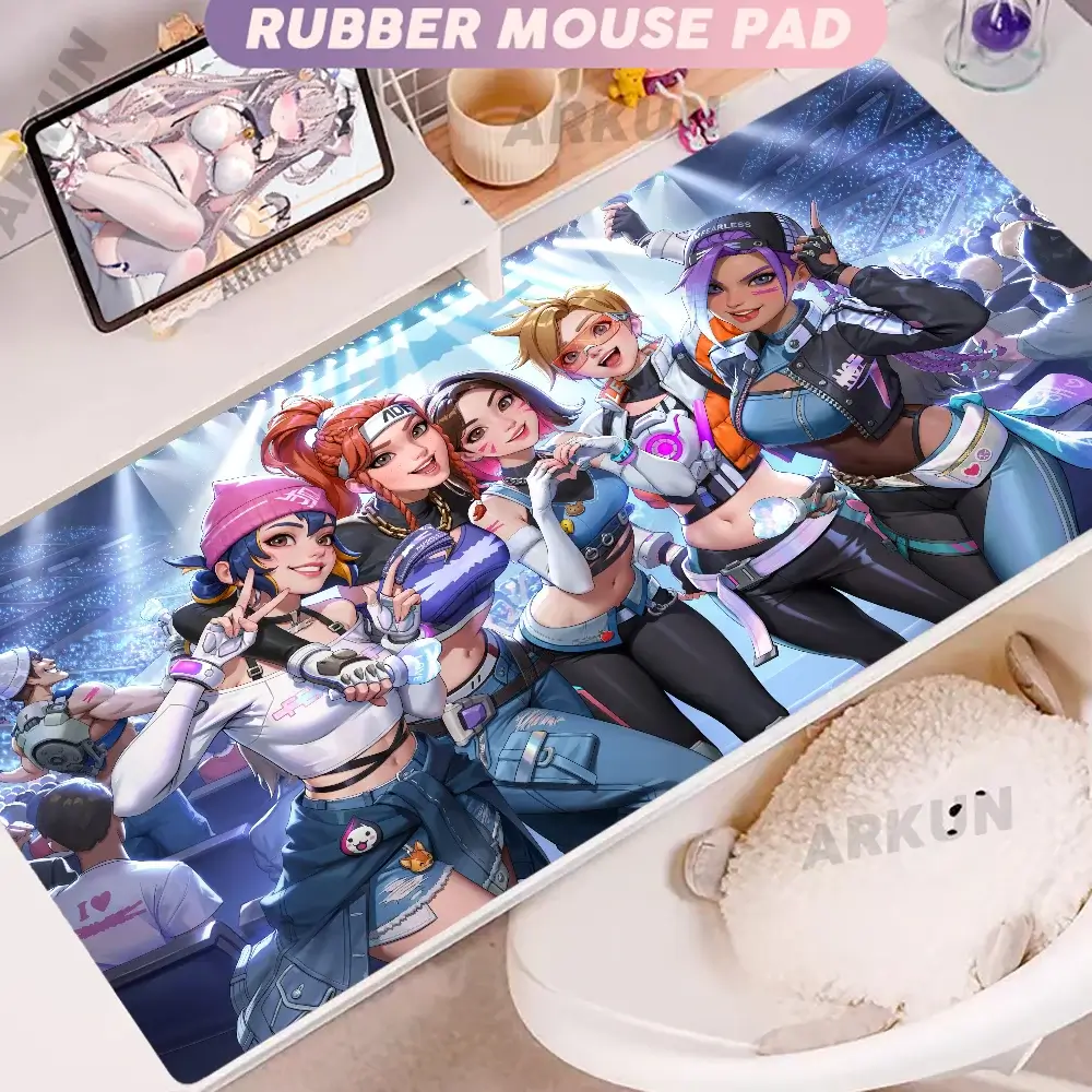 Moderna velika FPS 900x400 anime gaming djevojka Overwatch podloga za prijenosno računalo i ured, mekana gumena podloga za stol, XXL gaming podloga za miš