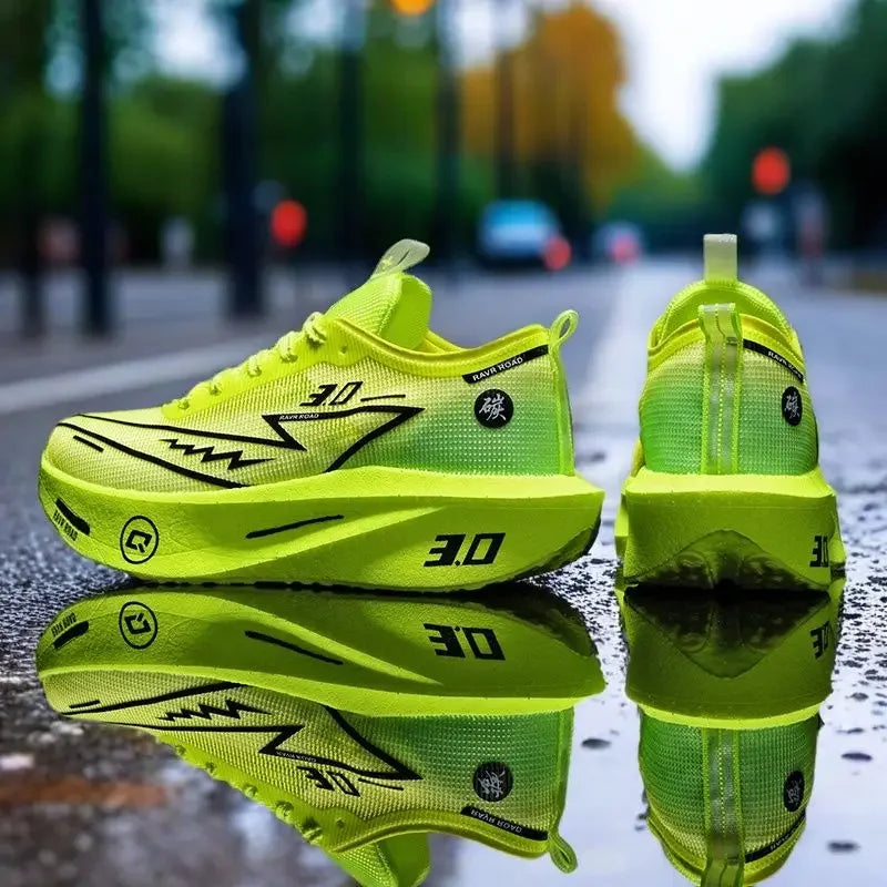 Zapatillas de running especializadas con placa de carbono para maratón, deportivas para hombre y mujer, transpirables, ligeras, cómodas y antideslizantes