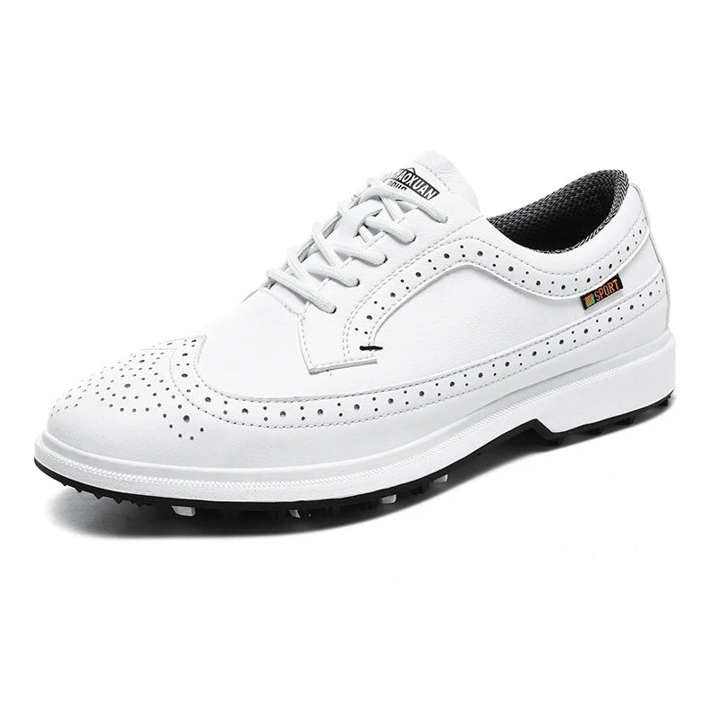 Scarpe da golf professionali da uomo in pelle di alta qualità, traspiranti, scarpe sportive per competizioni e allenamenti di golf, taglie forti 39-47#