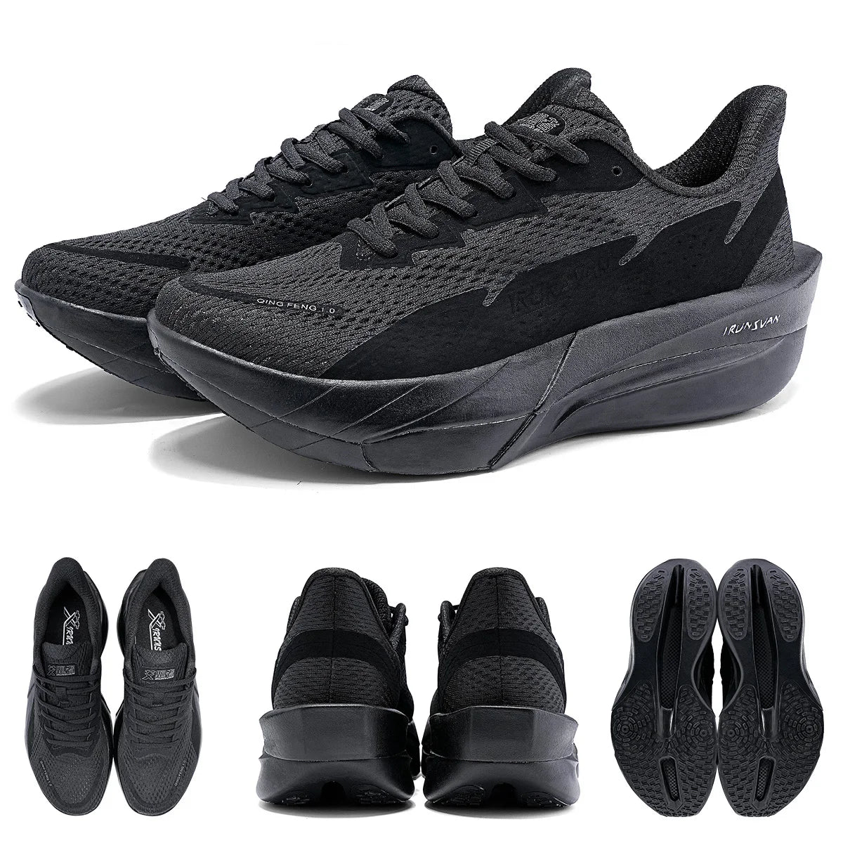 IRUNSVAN Carbon Fiber Sneakers Beginner/Advanced Running Shoes Breathable and Comfortable Thick Bottom Training Shoes Unisex 130