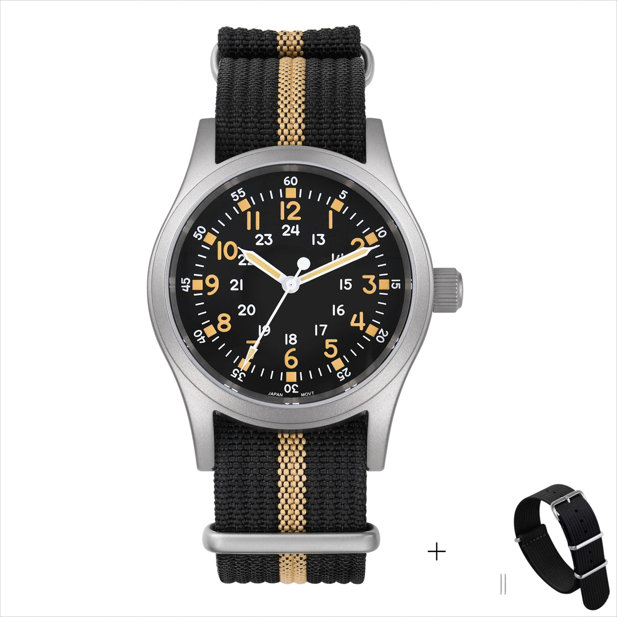 Militado ML05 Vintage Watch VH31 Sweep Second Movement Domed Sapphire Crystal With High Clear AR Coating Luminous 38mm Watches