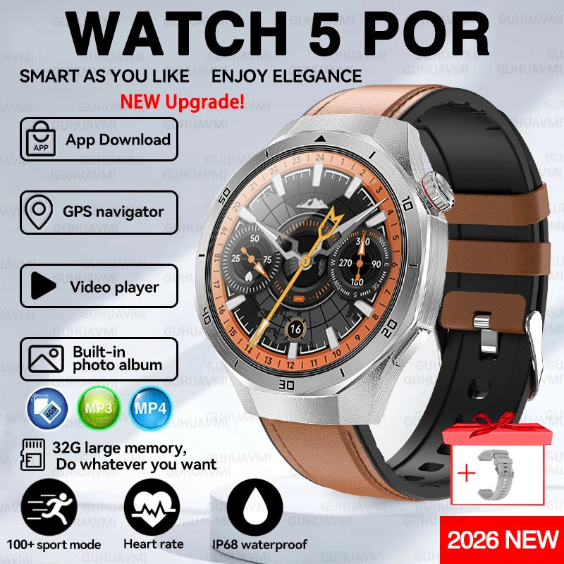 2026 New Watch 5 Pro Genuine Smart Watch GPS Map Navigation NFC Call 32GB memory Clock Built-in Video Music playback Smart Watch