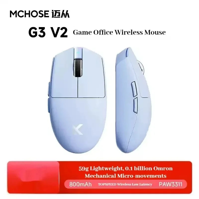 MCHOSE G3 V2 Pro/Ultra Lightweight E-sports Mouse Three mode Gaming office wireless Bluetooth PAW3395 Fully self-developed