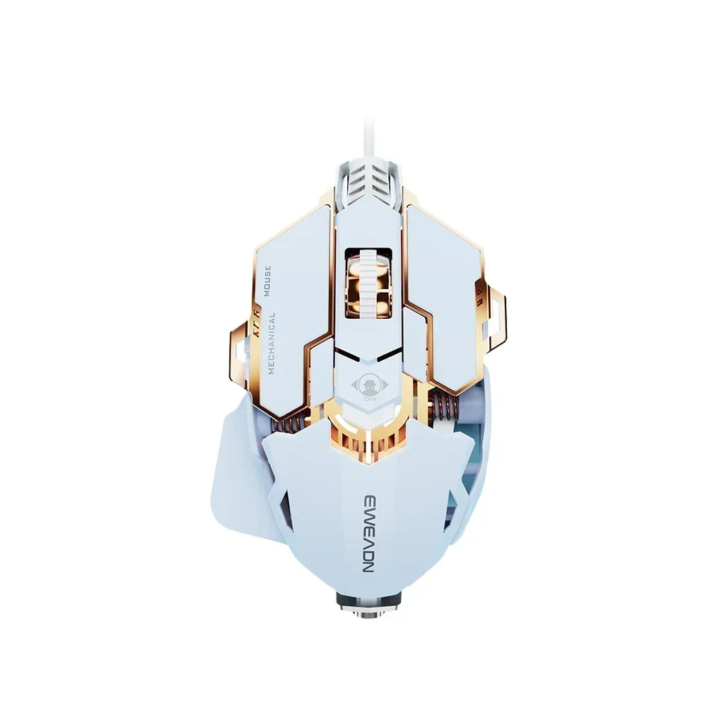 G5 Mechanical E-sports Wired Mouse, RGB 9 Button Macro Programming Gaming Mute Mouse, 12800 DPI for Desktop Computer Laptop