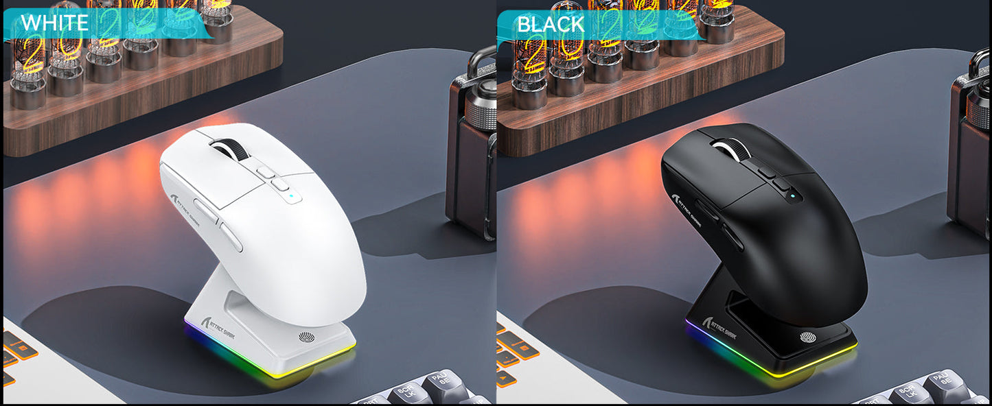 ATTACK SHARK X6 49g SUPERLIGHT Gaming Mouse With Charging Dock, PixArt PAW3395 Gaming Sensor, BT/2.4G Wireless/Wired, 26000 DPI