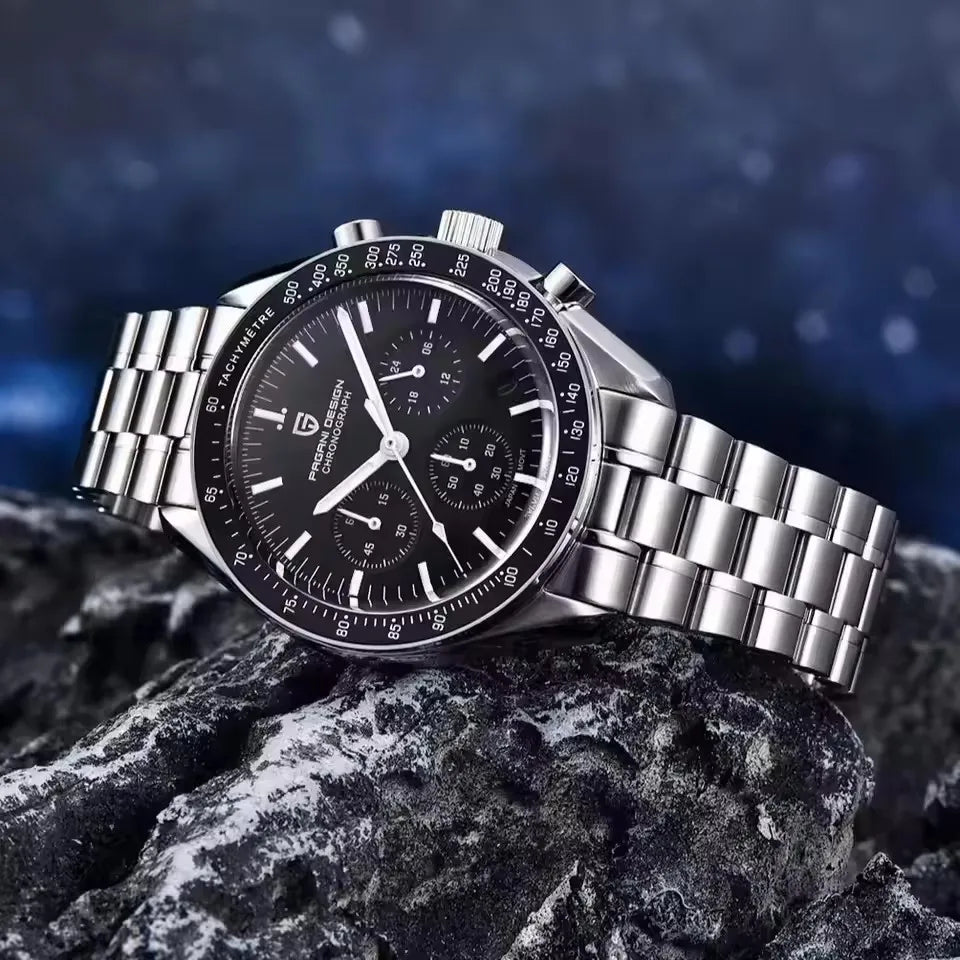 Nuevo reloj para hombre PAGANI DESIGN V6 Moon 2026, cronógrafo deportivo Speed, reloj de cuarzo para hombre, cristal de zafiro AR, bisel de cerámica, reloj seguro