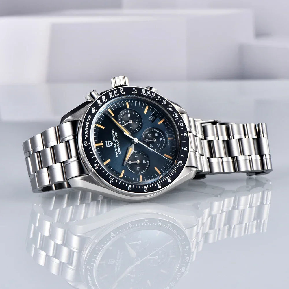 Nuevo reloj para hombre PAGANI DESIGN V6 Moon 2026, cronógrafo deportivo Speed, reloj de cuarzo para hombre, cristal de zafiro AR, bisel de cerámica, reloj seguro