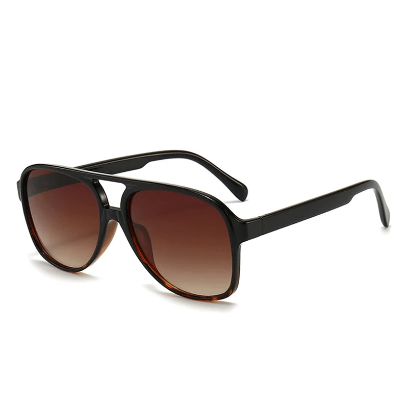 Retro Oversized Polarized Sunglasses Women Fashion Pilot Sun Glasses Men Vintage Gradient Lens Black Yellow Trendy Shades UV400