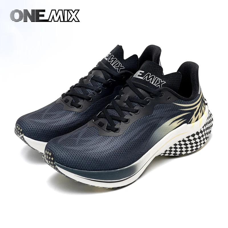 ONEMIX 2025 Carbon Plate мъжки и дамски спортни обувки за бягане, дишащи, омекотяващи, против хлъзгане, PB, леки маратонки с отскок