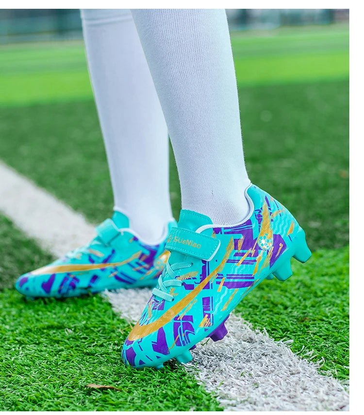 Kids Football Boots Soccer Shoes FG/TF School Football Boots Boys Girls Cleats Grass Sneakers Child Outdoor Athletic Training