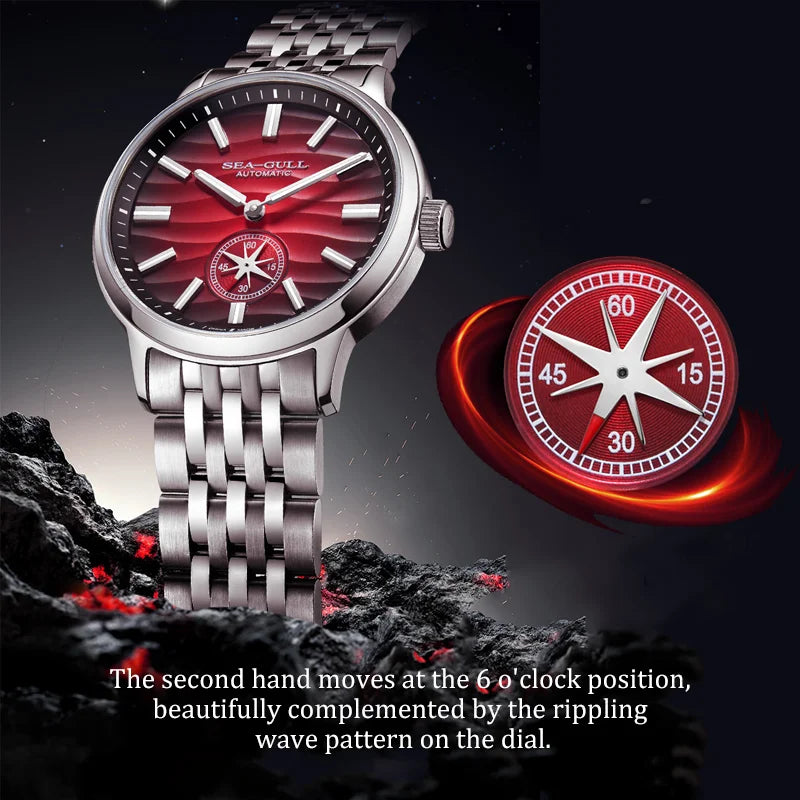 Seagull Watch 39.5mm Men's Watch 5Bar Waterproof Automatic Mechanical Watches Luminous Watches for Man 6180 relogio masculino