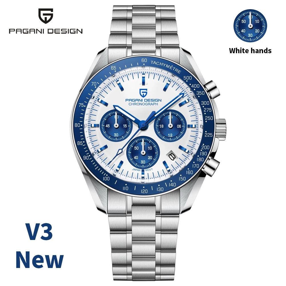 PAGANI DESIGN Planetary Series Saturn Light Tan  Quartz Watch Men Speed Chronograph AR Sapphire crystal Wristwatch Men 2026 New
