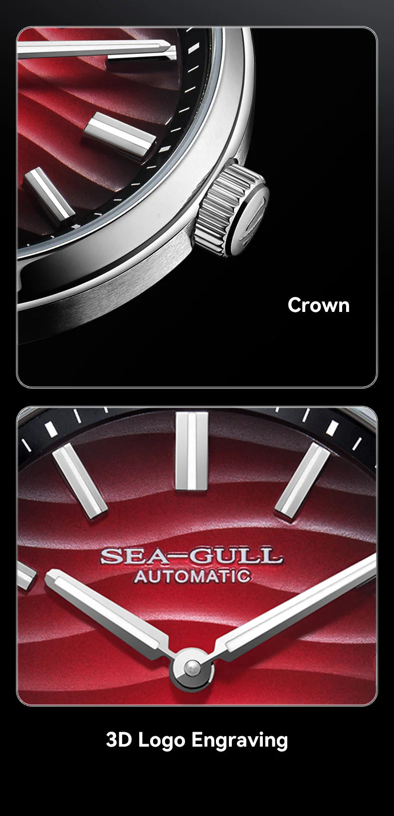 Seagull Watch 39.5mm Men's Watch 5Bar Waterproof Automatic Mechanical Watches Luminous Watches for Man 6180 relogio masculino