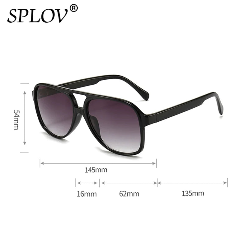 Retro Oversized Polarized Sunglasses Women Fashion Pilot Sun Glasses Men Vintage Gradient Lens Black Yellow Trendy Shades UV400
