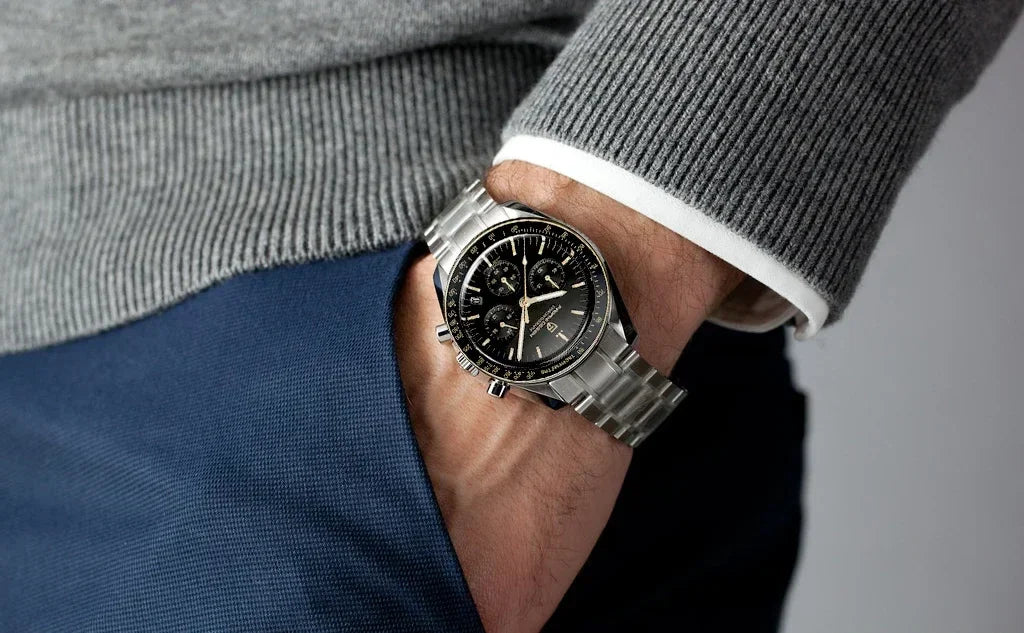 Nuevo reloj para hombre PAGANI DESIGN V6 Moon 2026, cronógrafo deportivo Speed, reloj de cuarzo para hombre, cristal de zafiro AR, bisel de cerámica, reloj seguro