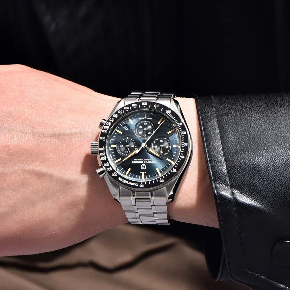 Nuevo reloj para hombre PAGANI DESIGN V6 Moon 2026, cronógrafo deportivo Speed, reloj de cuarzo para hombre, cristal de zafiro AR, bisel de cerámica, reloj seguro