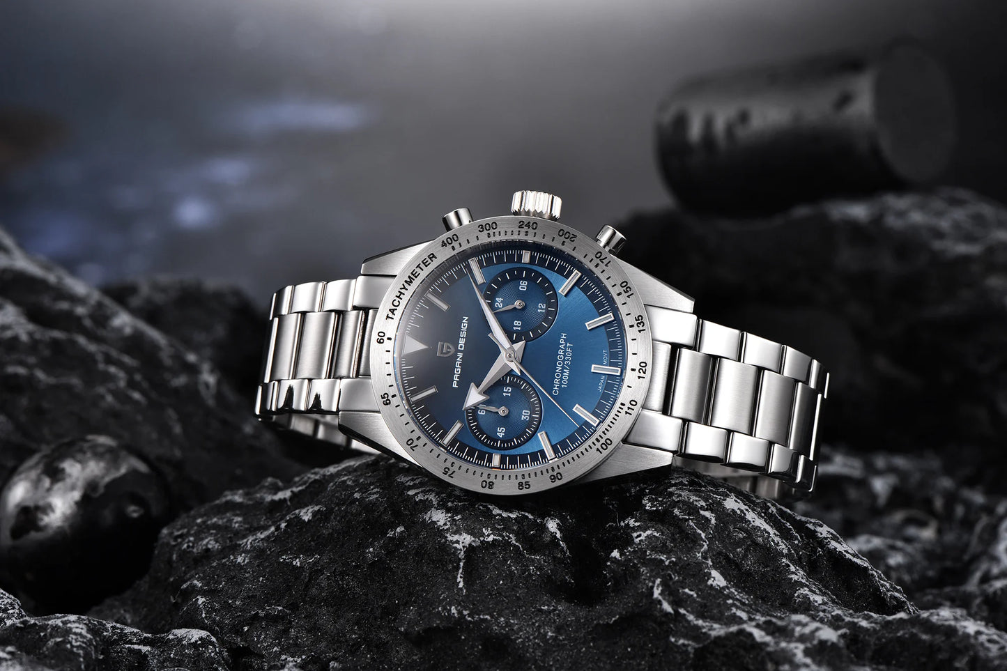 PAGANI DESIGN 2024 New Wide arrow Moon Men's Watches Luxury Quartz Watch For Men Sport Retro Chronograph VK64 AR Sapphire glass