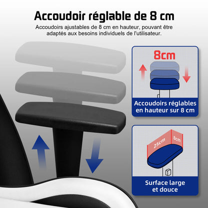 Hiazurm Office chair，Gaming chair for adults with adjustable backrest and armrests，Gaming chair with 3D wing contour design，Ergonomic office chair with S-shaped back support，Gaming chair with one-piece steel frame