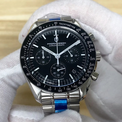 Nuevo reloj para hombre PAGANI DESIGN V6 Moon 2026, cronógrafo deportivo Speed, reloj de cuarzo para hombre, cristal de zafiro AR, bisel de cerámica, reloj seguro