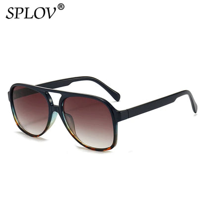 Retro Oversized Polarized Sunglasses Women Fashion Pilot Sun Glasses Men Vintage Gradient Lens Black Yellow Trendy Shades UV400