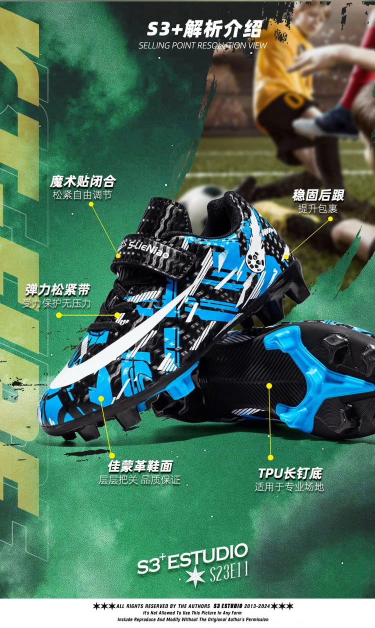Kids Football Boots Soccer Shoes FG/TF School Football Boots Boys Girls Cleats Grass Sneakers Child Outdoor Athletic Training