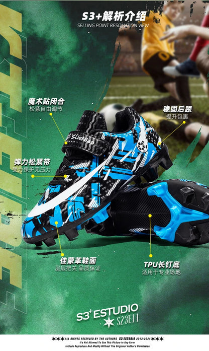 Kids Football Boots Soccer Shoes FG/TF School Football Boots Boys Girls Cleats Grass Sneakers Child Outdoor Athletic Training