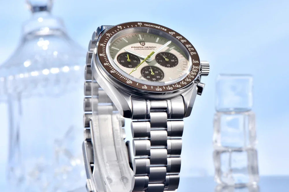 Nuevo reloj para hombre PAGANI DESIGN V6 Moon 2026, cronógrafo deportivo Speed, reloj de cuarzo para hombre, cristal de zafiro AR, bisel de cerámica, reloj seguro