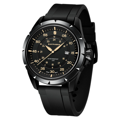 Montre pour homme SAPPHERO – Montre à quartz de luxe, étanche jusqu'à 50 m, équipée d'un mécanisme importé et d'un boîtier en acier inoxydable – Une idée cadeau idéale pour homme.