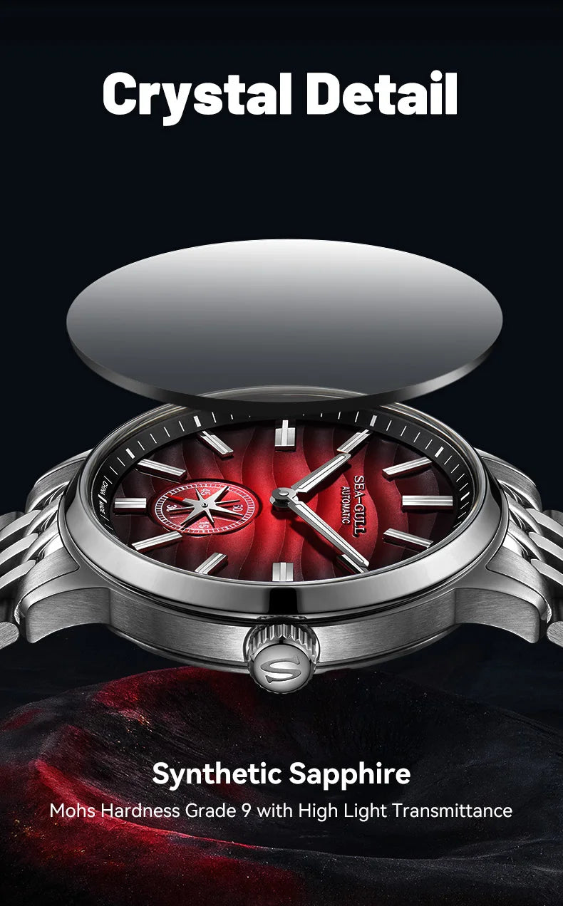 Seagull Watch 39.5mm Men's Watch 5Bar Waterproof Automatic Mechanical Watches Luminous Watches for Man 6180 relogio masculino