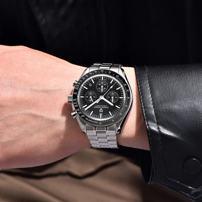 Nuevo reloj para hombre PAGANI DESIGN V6 Moon 2026, cronógrafo deportivo Speed, reloj de cuarzo para hombre, cristal de zafiro AR, bisel de cerámica, reloj seguro