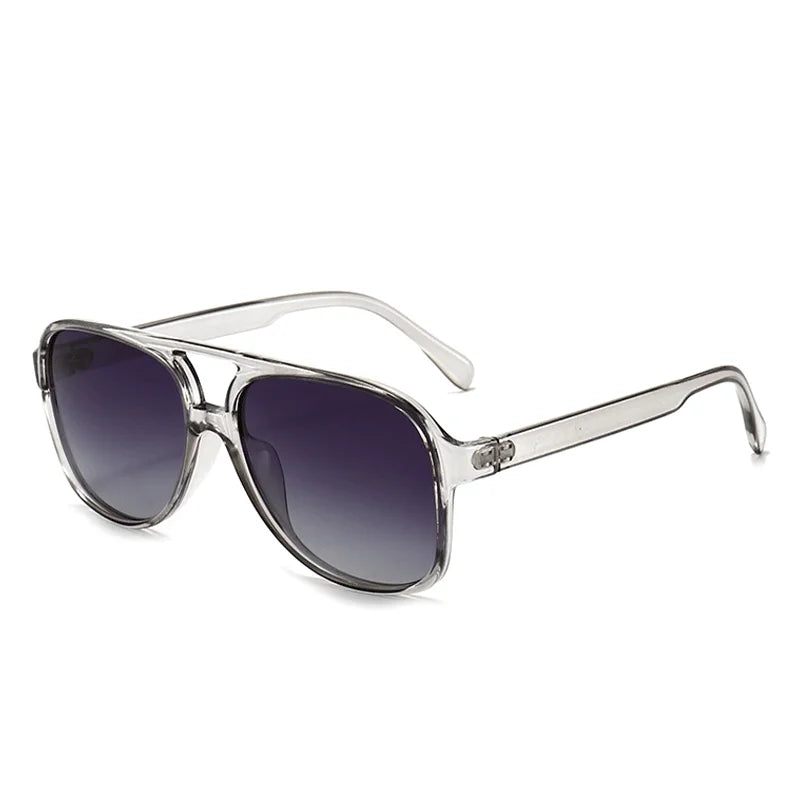 Retro Oversized Polarized Sunglasses Women Fashion Pilot Sun Glasses Men Vintage Gradient Lens Black Yellow Trendy Shades UV400