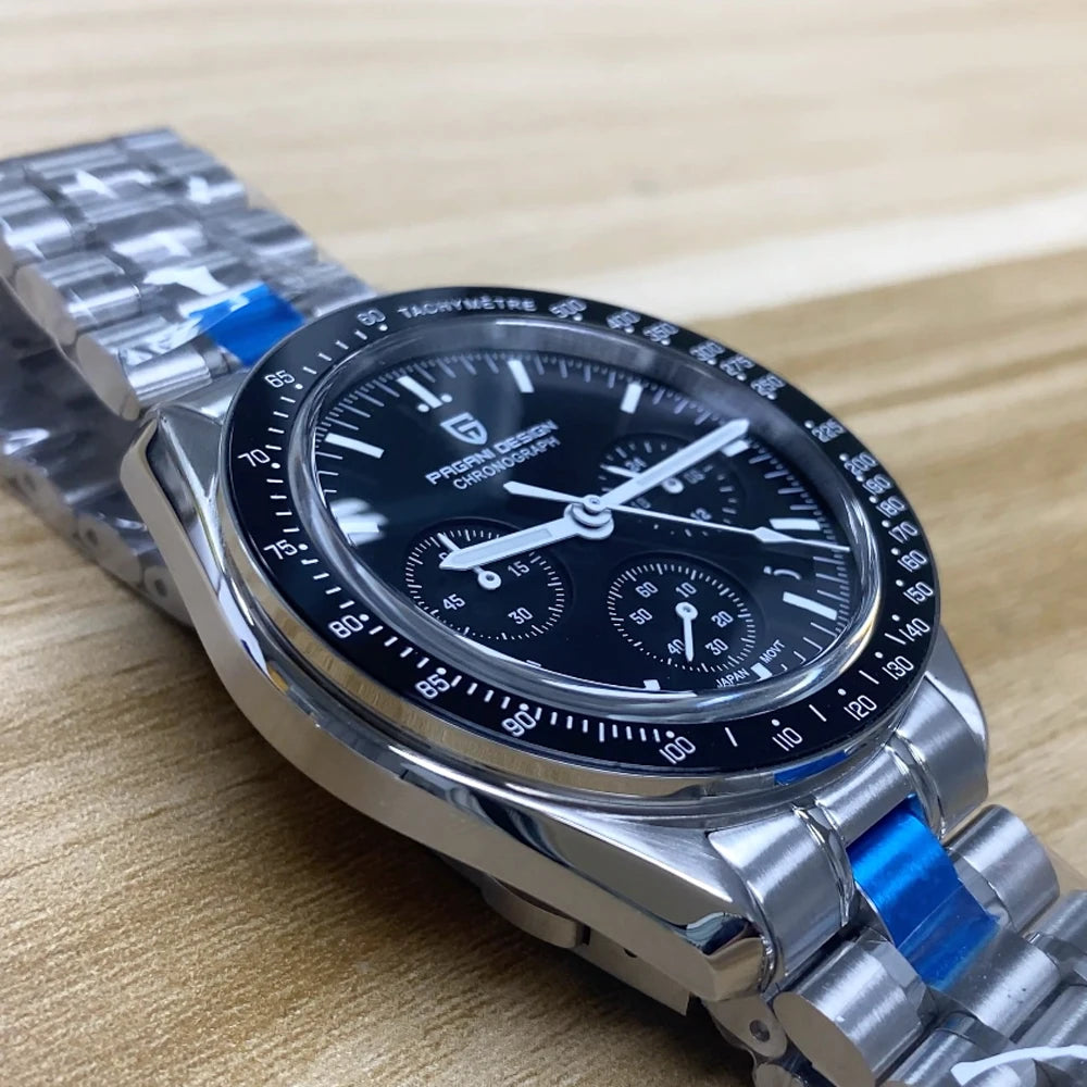 Nuevo reloj para hombre PAGANI DESIGN V6 Moon 2026, cronógrafo deportivo Speed, reloj de cuarzo para hombre, cristal de zafiro AR, bisel de cerámica, reloj seguro