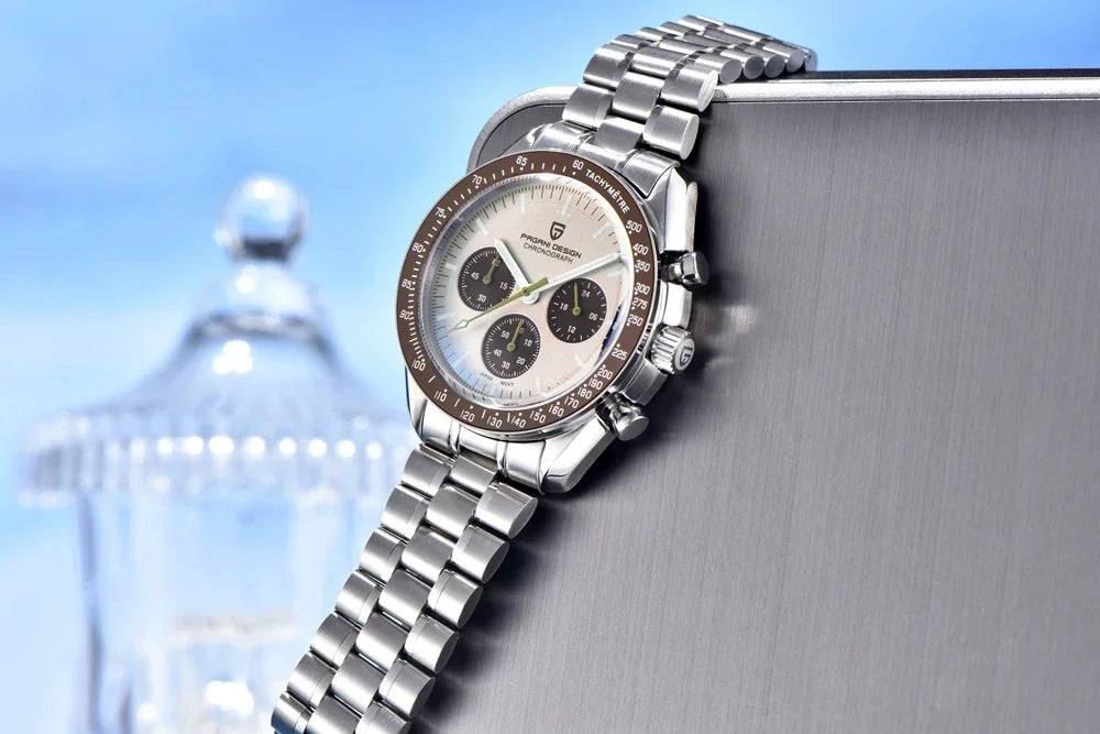 Nuevo reloj para hombre PAGANI DESIGN V6 Moon 2026, cronógrafo deportivo Speed, reloj de cuarzo para hombre, cristal de zafiro AR, bisel de cerámica, reloj seguro