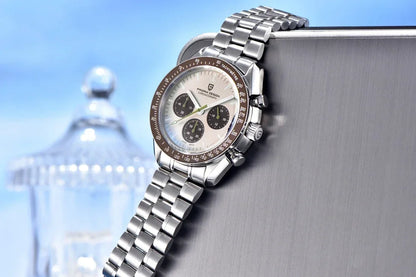 Nuevo reloj para hombre PAGANI DESIGN V6 Moon 2026, cronógrafo deportivo Speed, reloj de cuarzo para hombre, cristal de zafiro AR, bisel de cerámica, reloj seguro