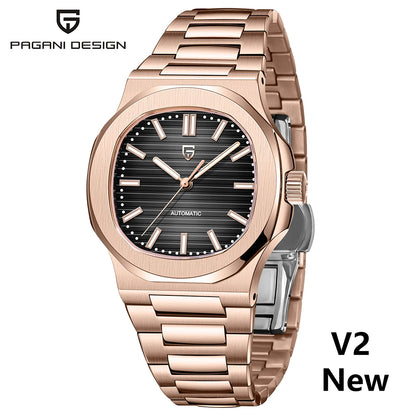 PAGANI DESIGN 2026 Nuovo orologio automatico di lusso da uomo, orologio da polso meccanico in acciaio inossidabile con vetro zaffiro, quadrante tonneau 40MM