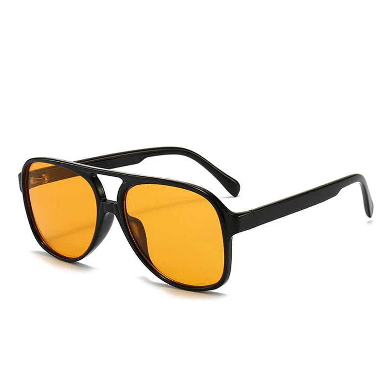Retro Oversized Polarized Sunglasses Women Fashion Pilot Sun Glasses Men Vintage Gradient Lens Black Yellow Trendy Shades UV400