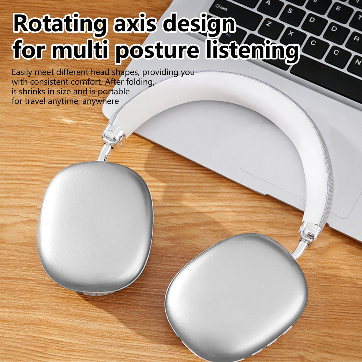 Casque sans fil supra-auriculaire, puce intelligente 5.3, longue autonomie, son HiFi, micro confortable pour jeux, compatible iPhone, Android, PC