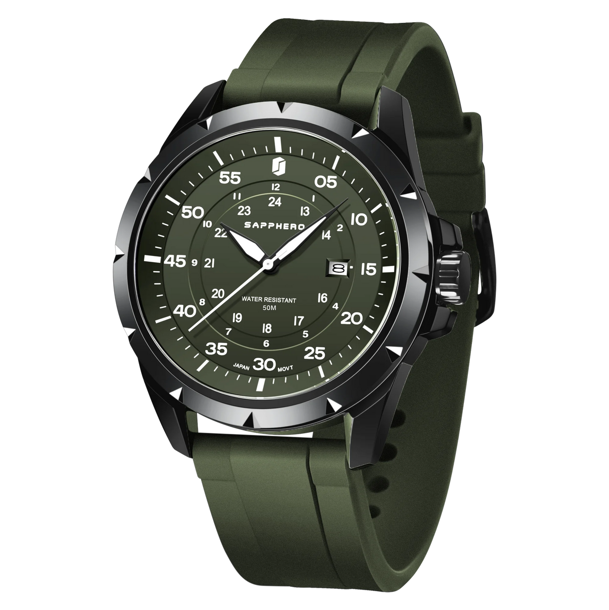 Montre pour homme SAPPHERO – Montre à quartz de luxe, étanche jusqu'à 50 m, équipée d'un mécanisme importé et d'un boîtier en acier inoxydable – Une idée cadeau idéale pour homme.