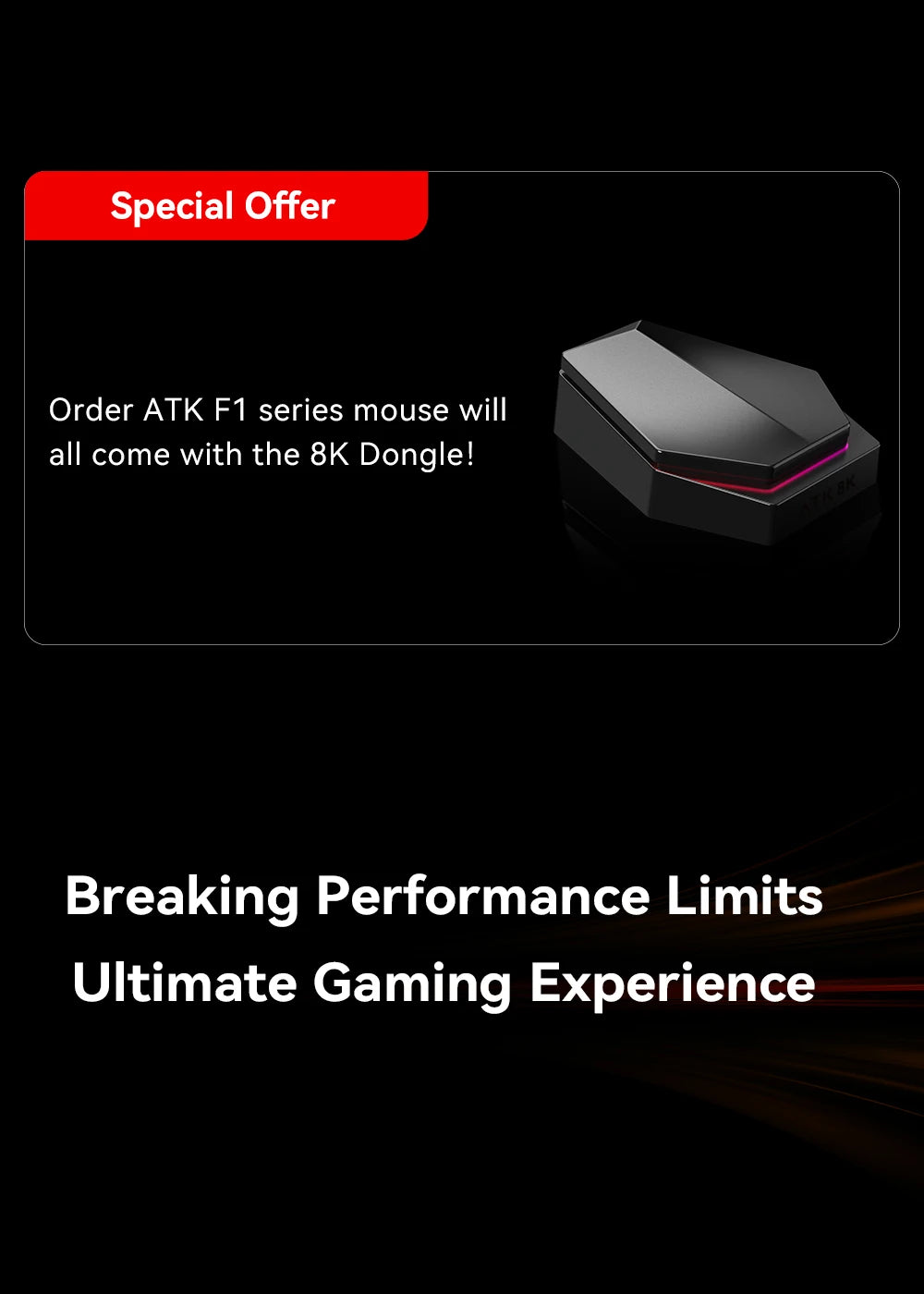 Mouse da gaming wireless ATK BlazingSky F1 Extreme PAW3950 Ultra Dual-Mode 8000Hz 35g leggero per e-sport FPS