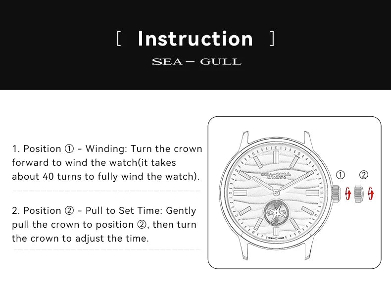 Seagull Watch 39.5mm Men's Watch 5Bar Waterproof Automatic Mechanical Watches Luminous Watches for Man 6180 relogio masculino