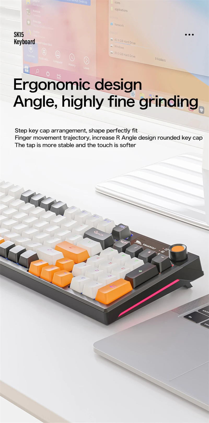 Spanish Mechanical Keyboard Spanish Russian Arabic Korean Thai Gaming Keyboard 95 Key Layout Backlight Type C With Numpad SK15