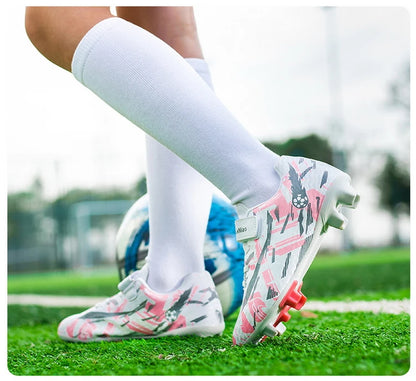 Kids Football Boots Soccer Shoes FG/TF School Football Boots Boys Girls Cleats Grass Sneakers Child Outdoor Athletic Training