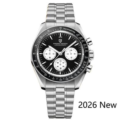 PAGANI DESIGN Planetary Series Saturn Light Tan  Quartz Watch Men Speed Chronograph AR Sapphire crystal Wristwatch Men 2026 New