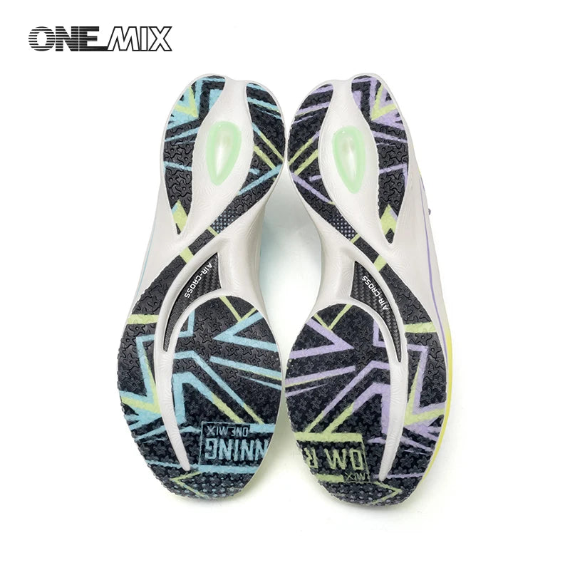 ONEMIX 2025 Carbon Plate мъжки и дамски спортни обувки за бягане, дишащи, омекотяващи, против хлъзгане, PB, леки маратонки с отскок